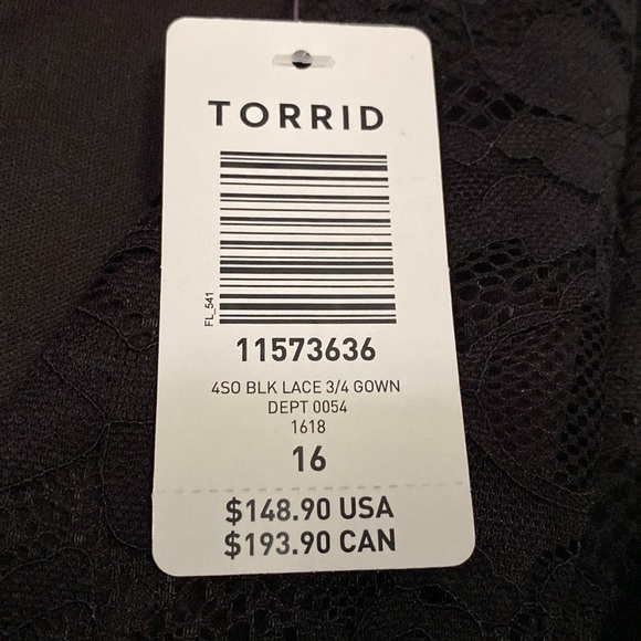 NEW torrid special occasion black lace evening gown - Picture 9 of 10